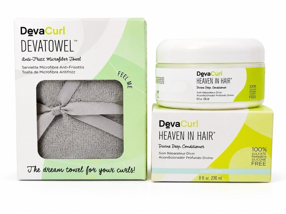 DevaCurl Heaven In Hair 8 fl oz Deep Conditioner + Devatowel Microfiber Set